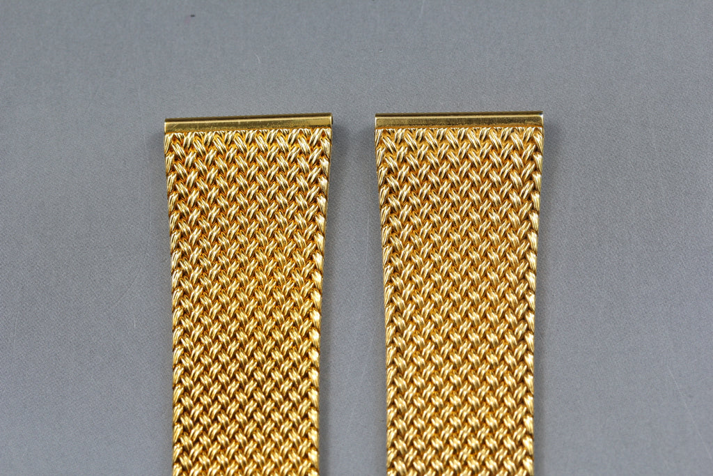 Near MINT OMEGA Milanese/Mesh Band 18mm Gold Plated Bracelet Men's Vintage