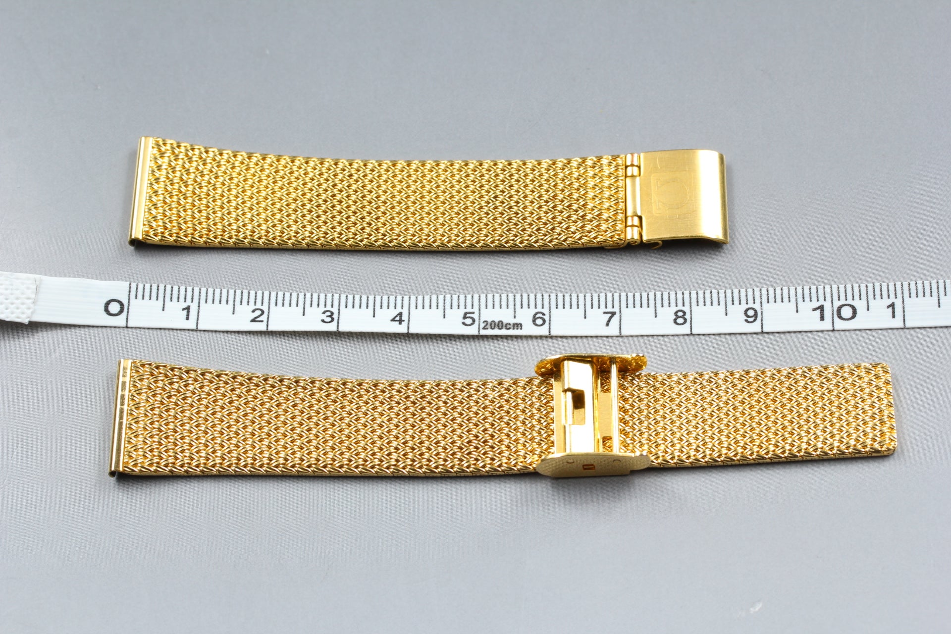 Near MINT OMEGA Milanese/Mesh Band 18mm Gold Plated Bracelet Men's Vintage