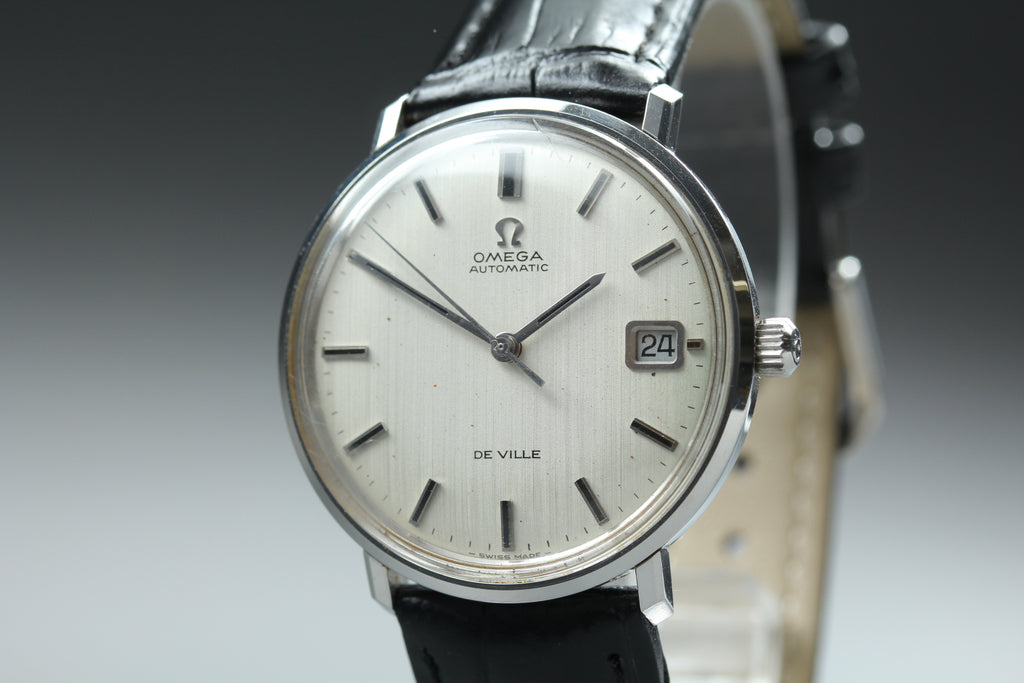 Near MINT OMEGA De Ville 35mm 166.033 Automatic Silver Dial Men's Watch Vintage
