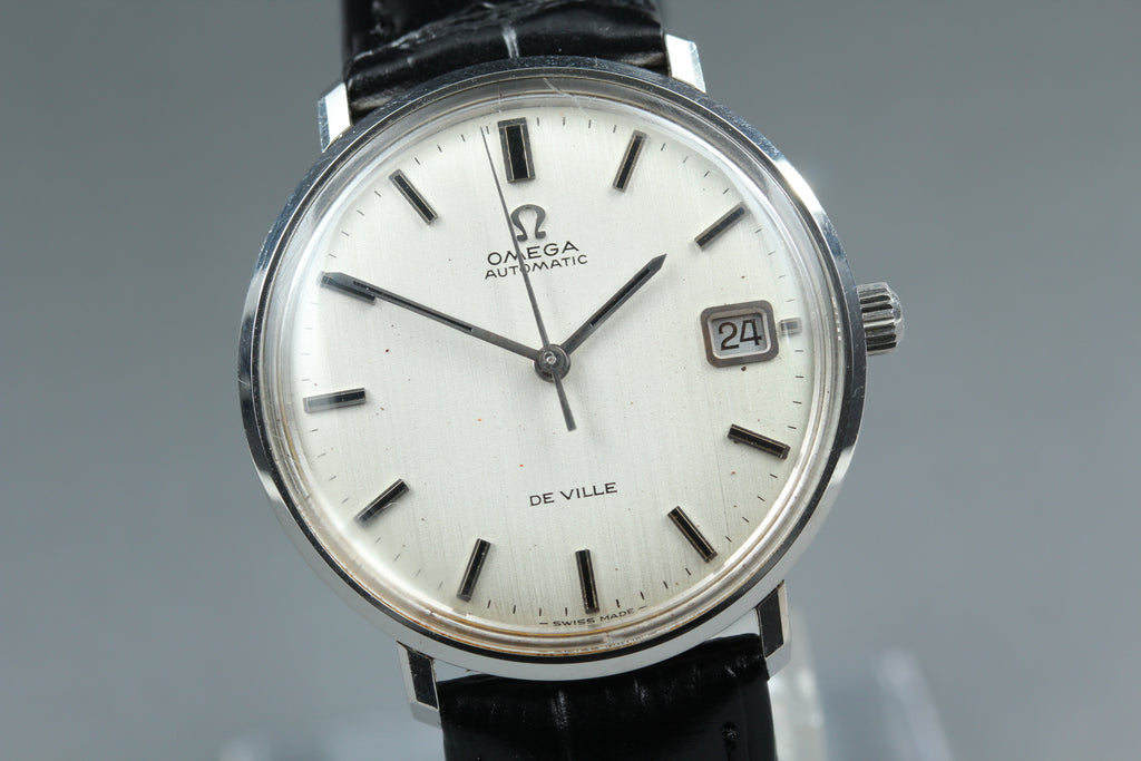 Near MINT OMEGA De Ville 35mm 166.033 Automatic Silver Dial Men's Watch Vintage