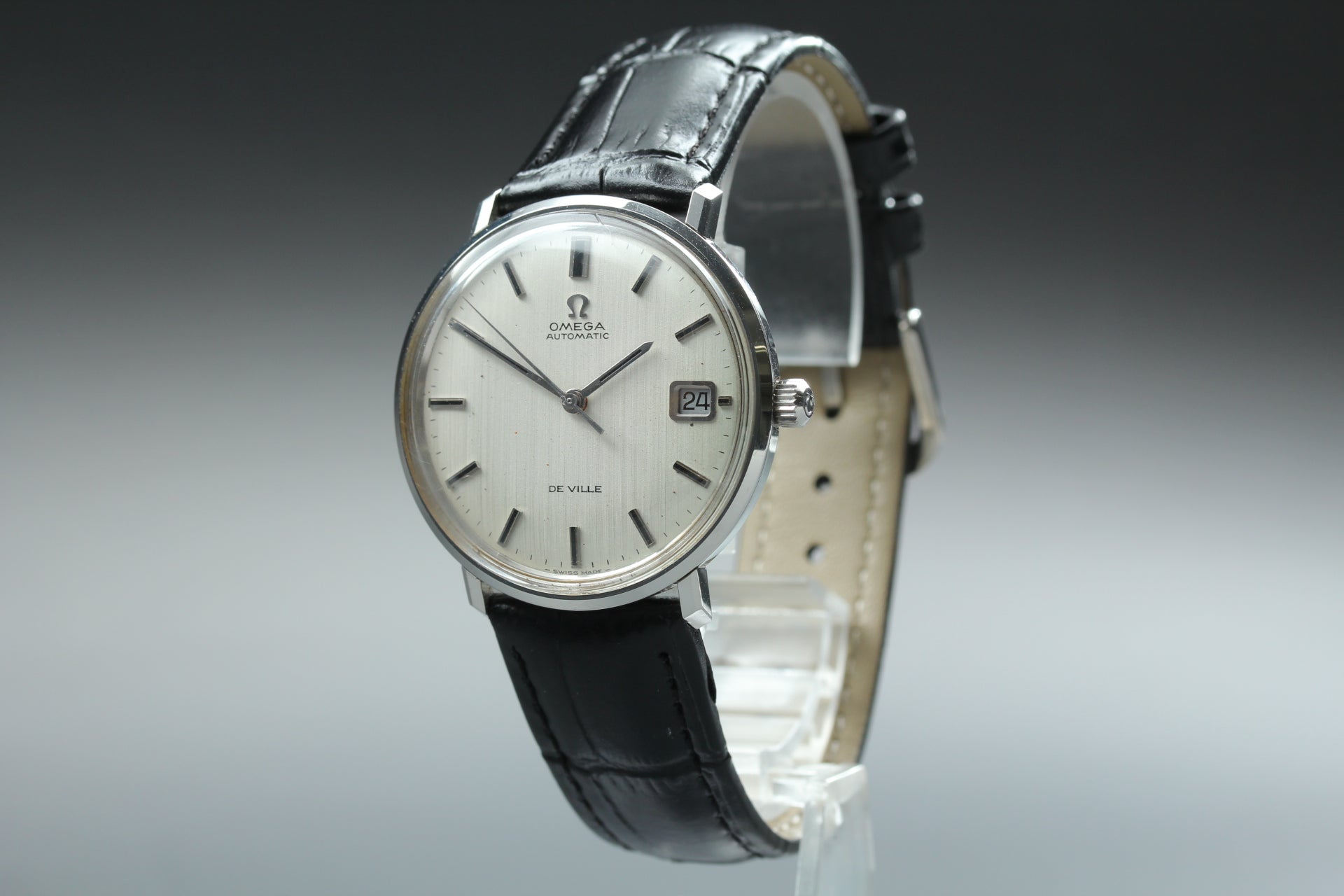Near MINT OMEGA De Ville 35mm 166.033 Automatic Silver Dial Men's Watch Vintage