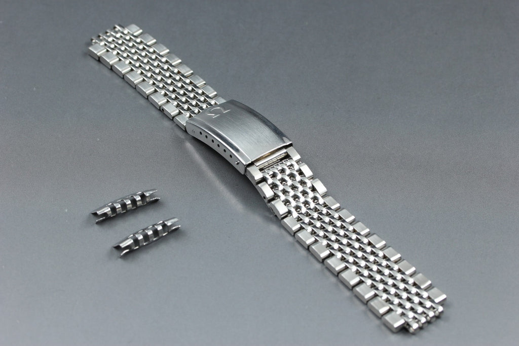 Near MINT OMEGA Beads of Rice Bracelet FF609/1037 18mm Silver Men's Vintage