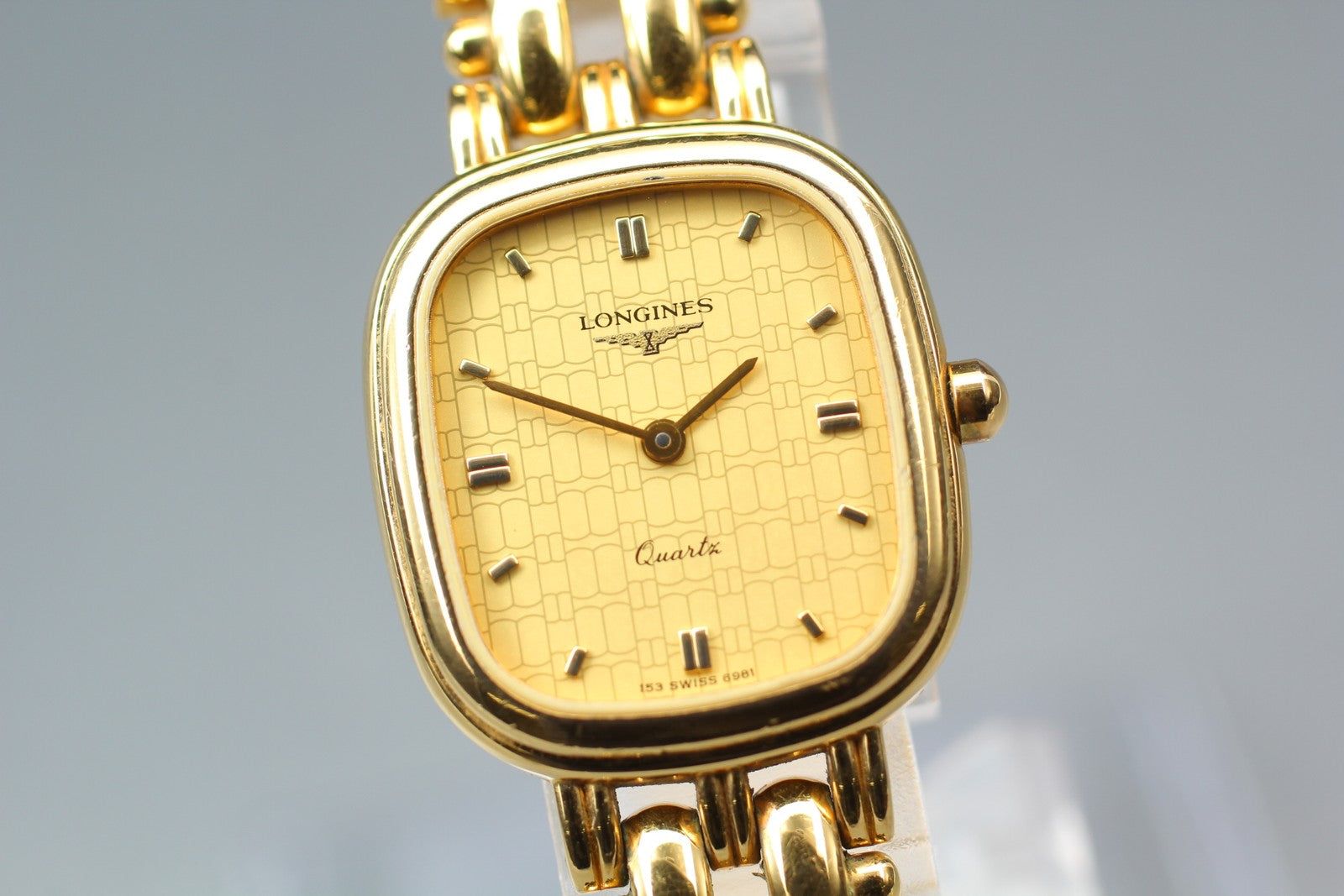 Longines 153 6981 21mm Quartz Gold Plated Gold Dial Women's Watch Vinatge Exc+5