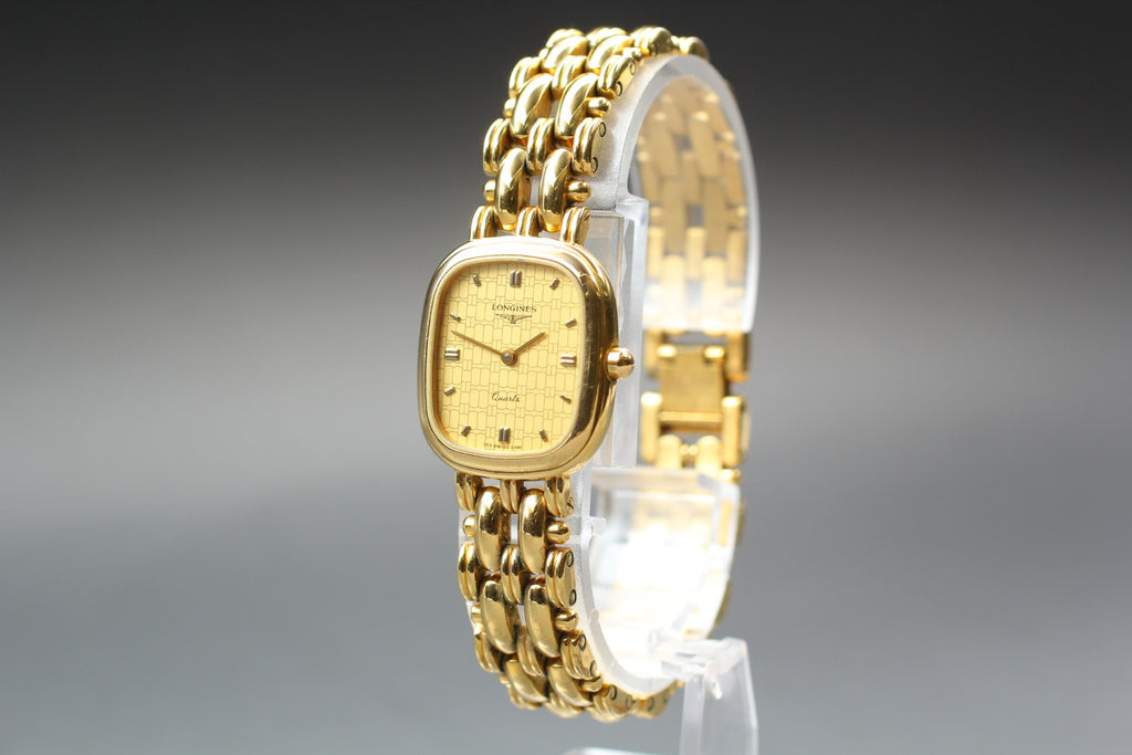 Longines 153 6981 21mm Quartz Gold Plated Gold Dial Women's Watch Vinatge Exc+5