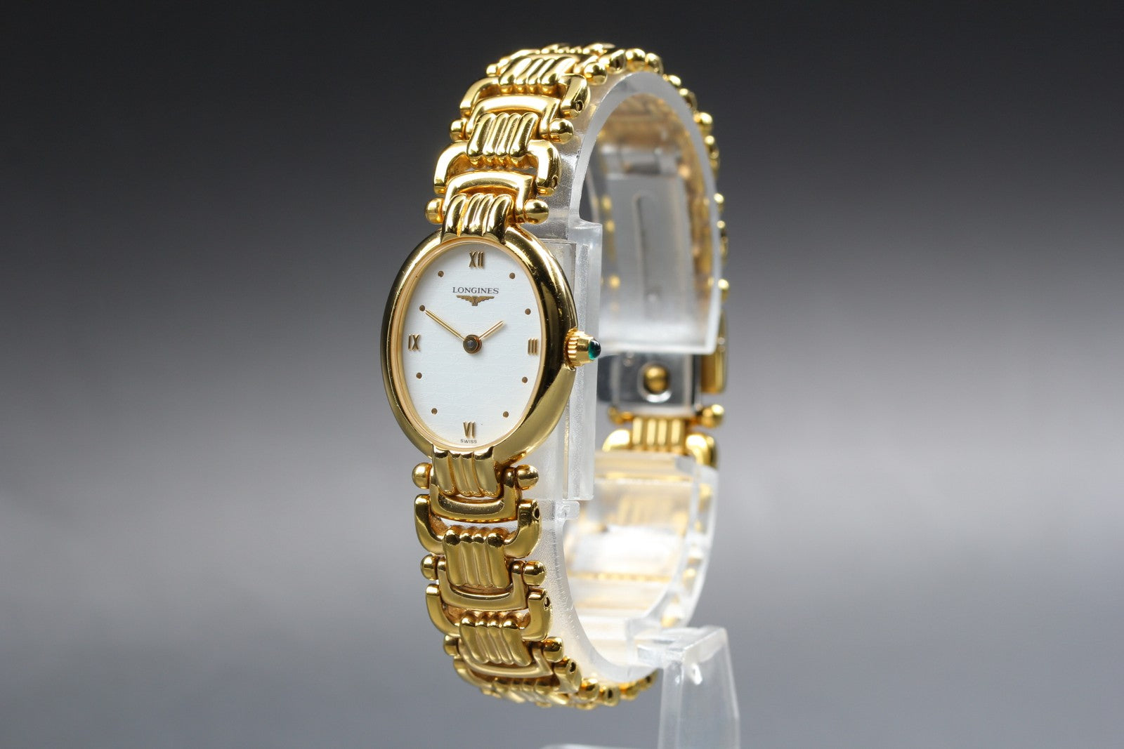 Near MINT LONGINES 175 7569 20mm Quartz L6.202.2 White Roman Dial Women Vintage