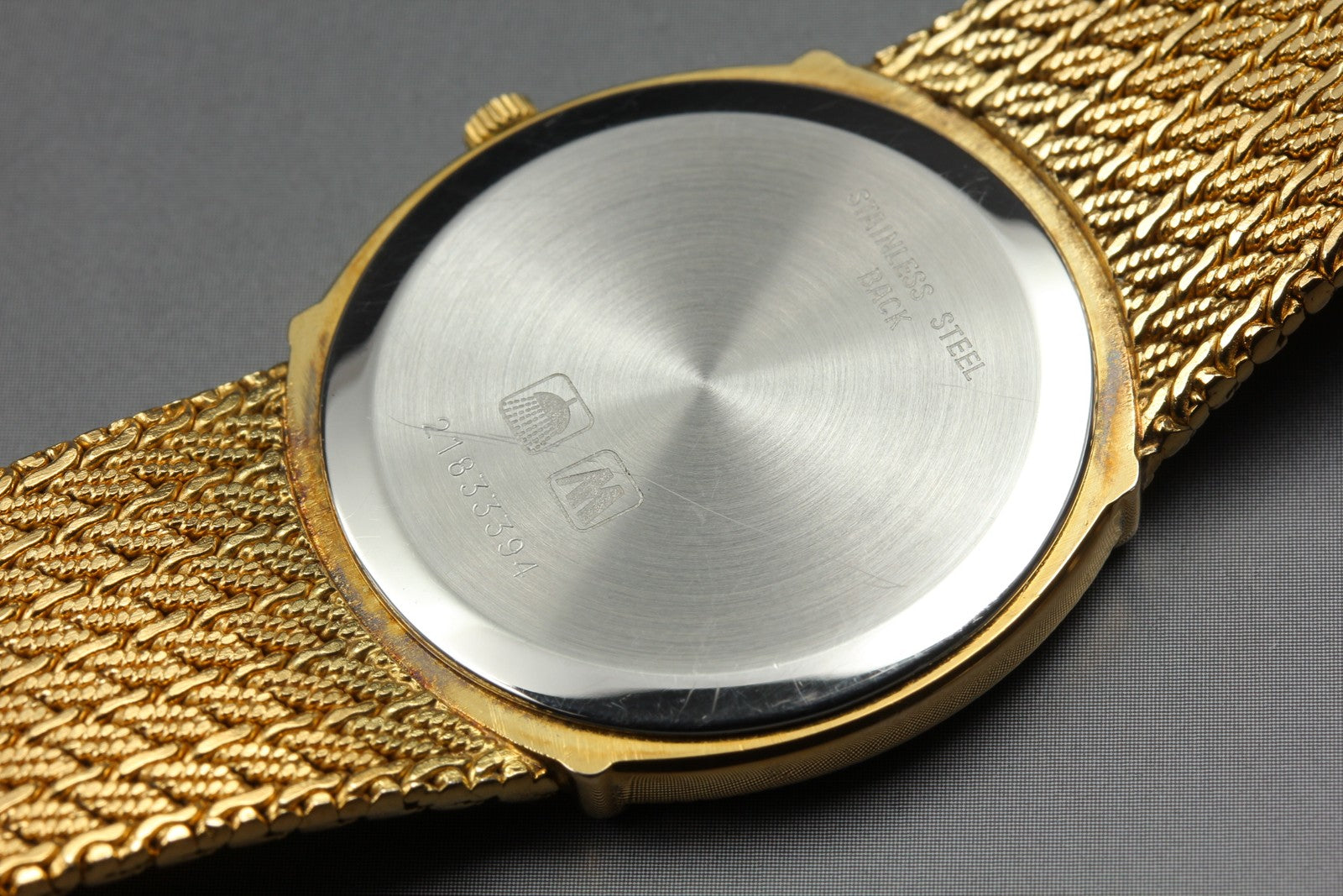 MINT LONGINES 150 6773 30mm Quartz Gold Plated Gold Dial Men's Watch Vintage