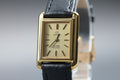 1981 Near MINT OMEGA De Ville 20mm 591.0029 Quartz Gold Dial Tank Women Vintage