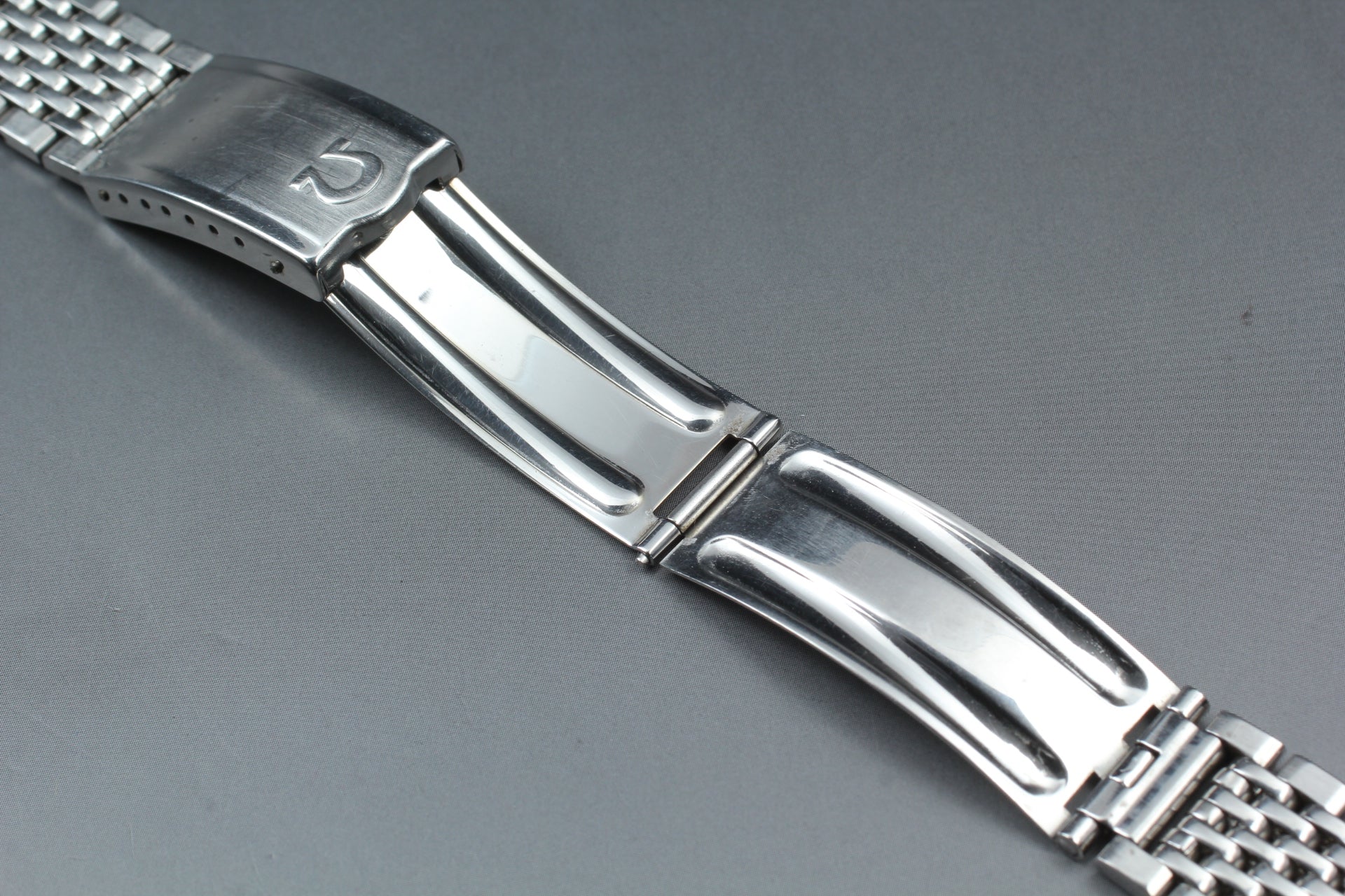 Near MINT OMEGA Beads of Rice Bracelet FF70/1503 18mm Stainless Steel Men's