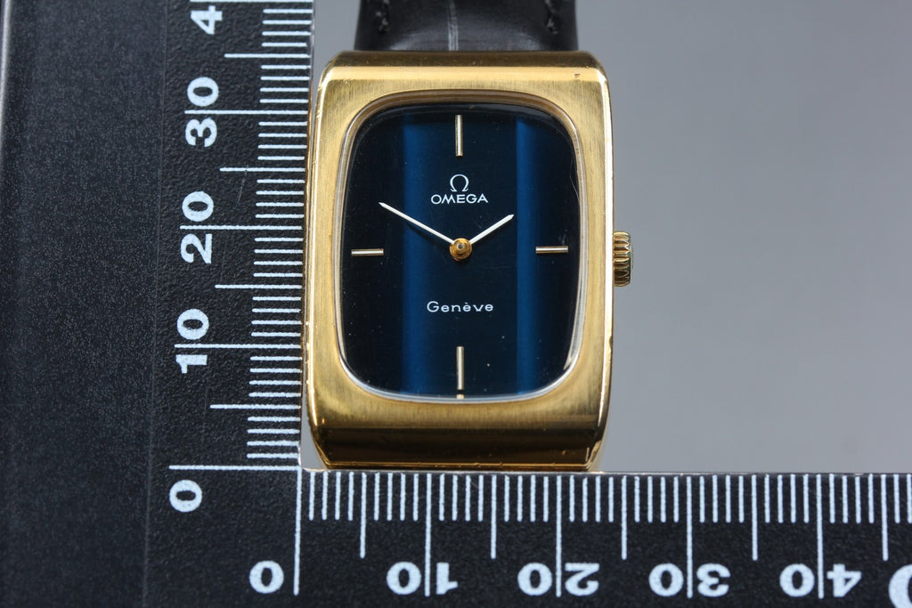 1975 Near MINT OMEGA Geneve 24mm 511.0469 Manual Wind Navy Dial Unisex Vintage