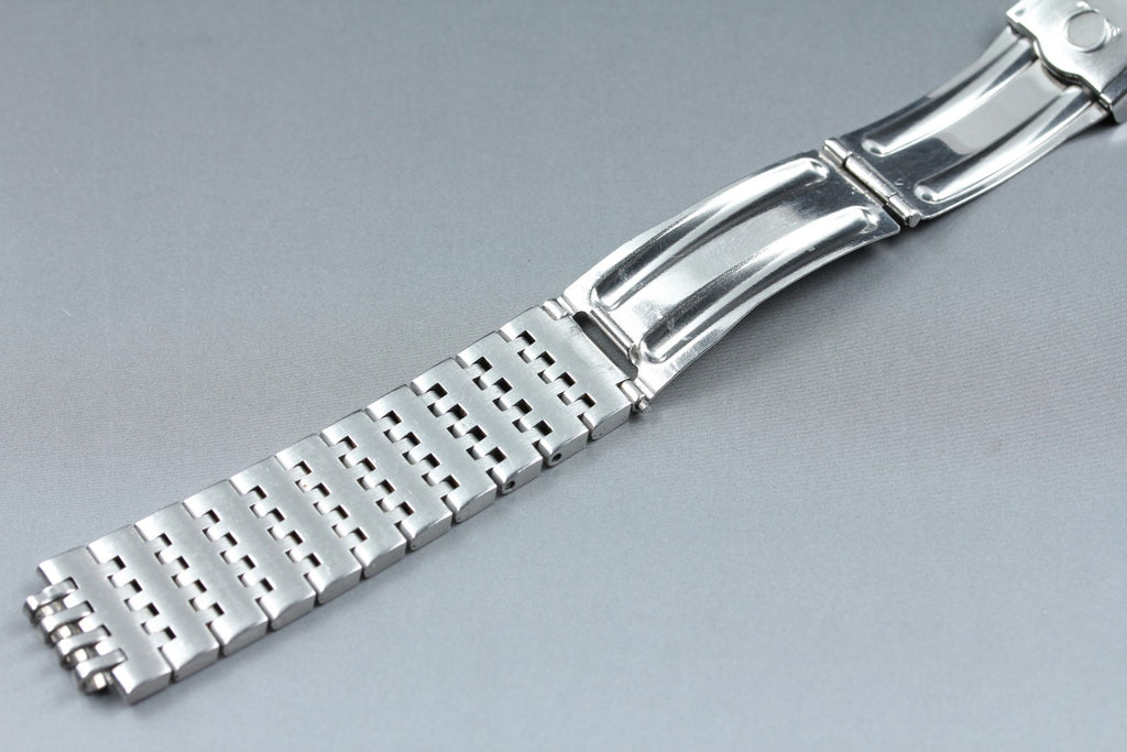 Near MINT OMEGA Bracelet FF725/1193 18mm Stainless Steel Silver Men's Vintage