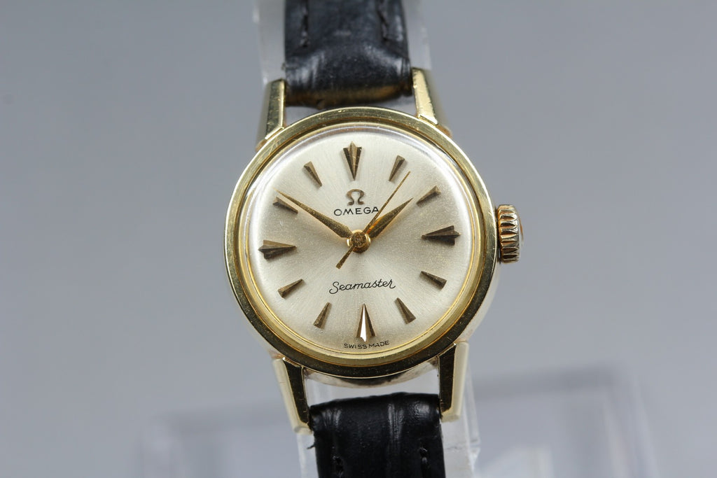 Serviced 1958 OMEGA Seamaster 10997 21mm Manual Champagne Women's Vintage Exc+5