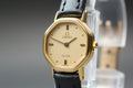 1984 OMEGA De Ville 20mm 591.0313 Quartz Gold Dial Women's Watch Vintage Exc+5