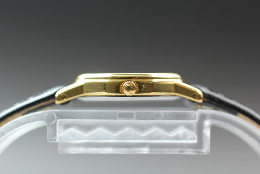1984 OMEGA De Ville 20mm 591.0313 Quartz Gold Dial Women's Watch Vintage Exc+5