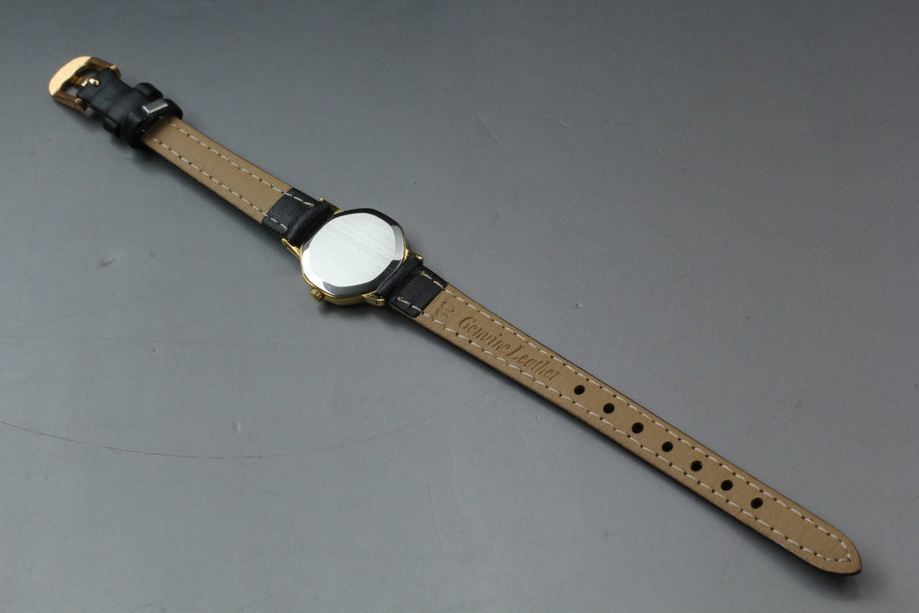 1984 OMEGA De Ville 20mm 591.0313 Quartz Gold Dial Women's Watch Vintage Exc+5
