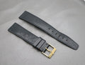 OMEGA Genuine Black Leather Strap 19mm Watch Band Gold Buckle Vintage #2243-2