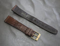 OMEGA Genuine Brown Leather Strap 18mm Watch Band Gold Buckle Vintage #2223-2