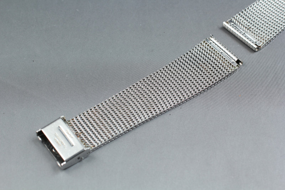 Near MINT OMEGA Milanese/Mesh Band 2046 19mm Stainless Bracelet Men's Vintage