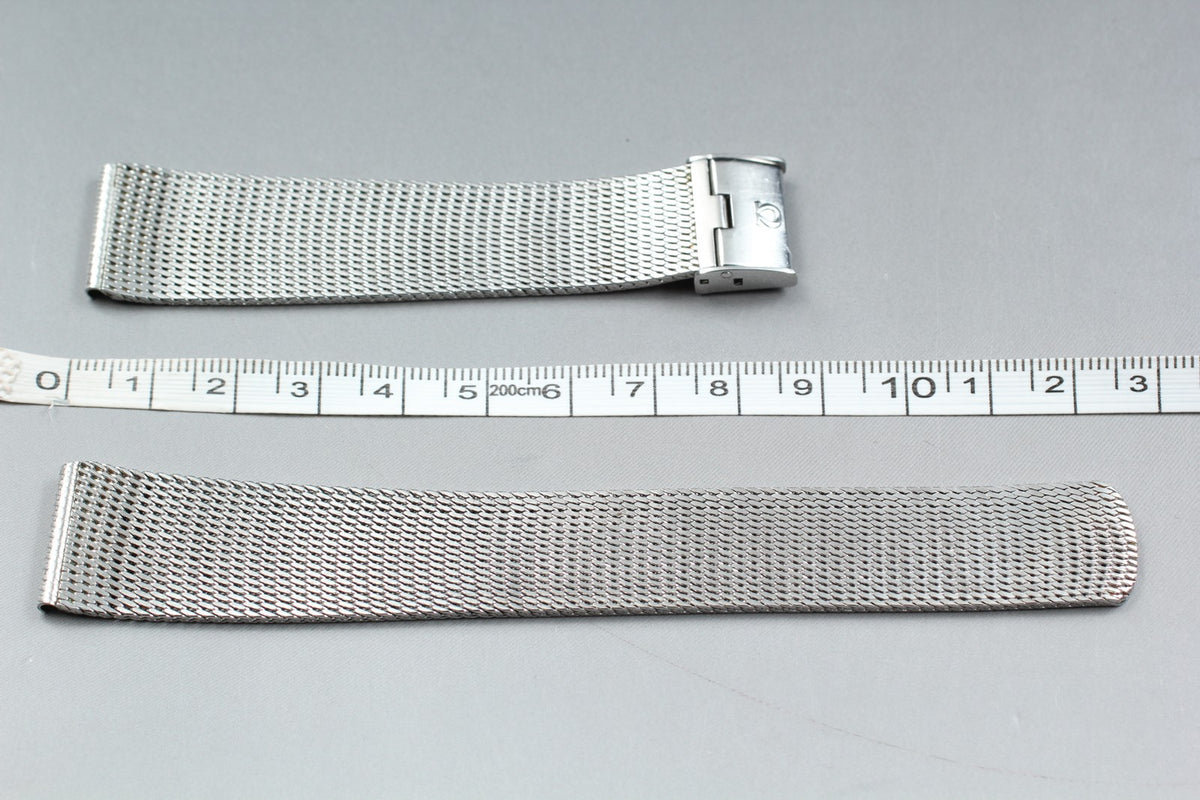 Near MINT OMEGA Milanese/Mesh Band 2046 19mm Stainless Bracelet Men's Vintage