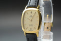 1982 Near MINT OMEGA De Ville 19mm 591.0191 Quartz Gold Dial Women's Vintage
