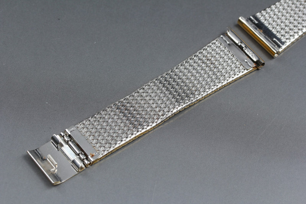 Near MINT OMEGA Milanese/Mesh Band 19mm Gold Plated Bracelet Men's Vintage