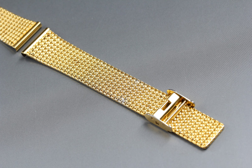 Near MINT OMEGA Milanese/Mesh Band 19mm Gold Plated Bracelet Men's Vintage