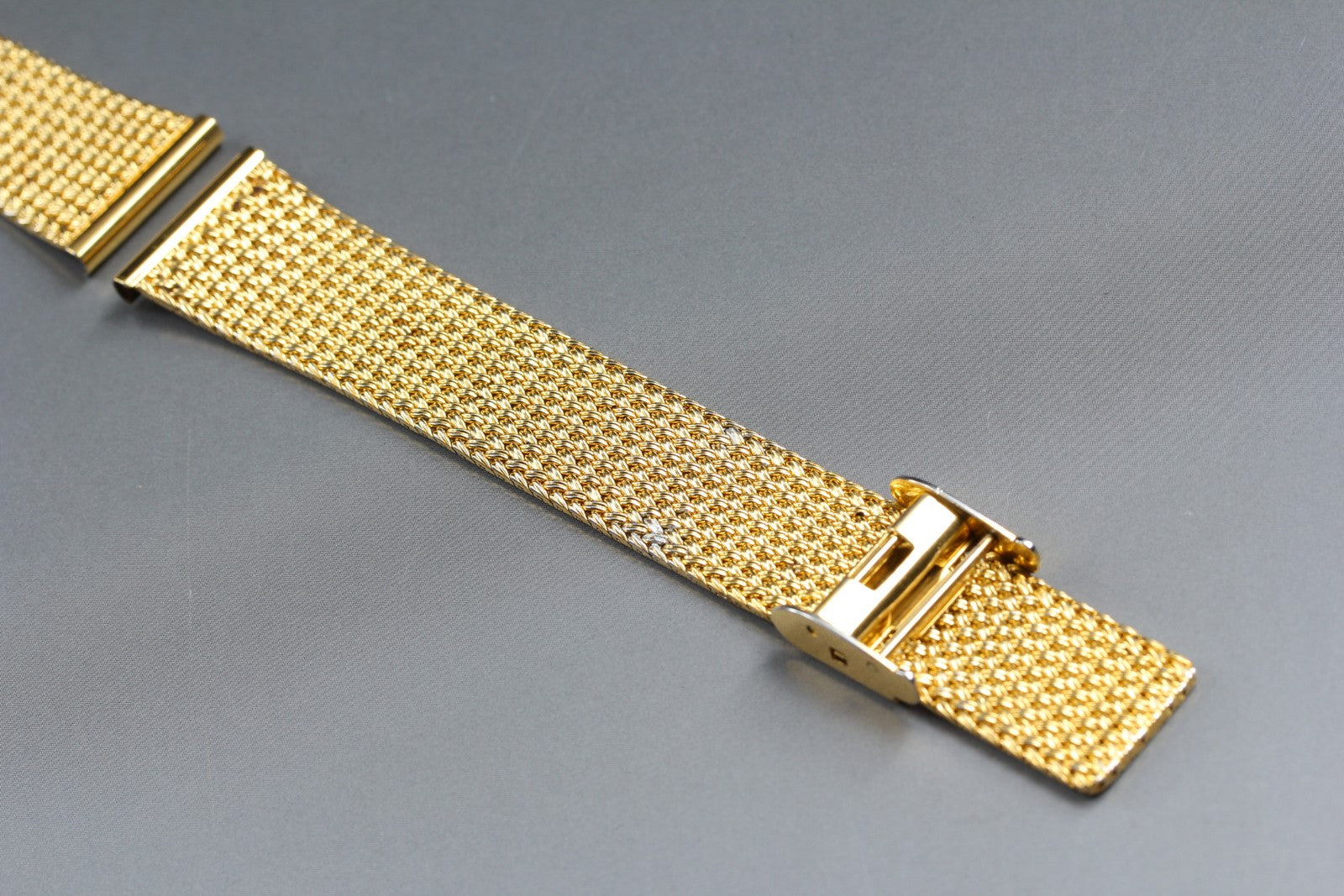 Near MINT OMEGA Milanese/Mesh Band 19mm Gold Plated Bracelet Men's Vintage