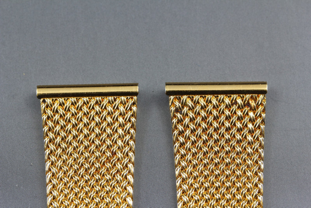 Near MINT OMEGA Milanese/Mesh Band 19mm Gold Plated Bracelet Men's Vintage