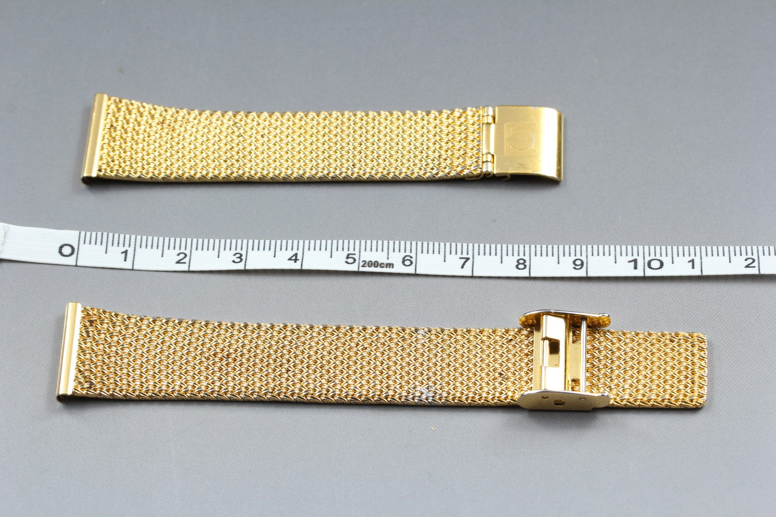 Near MINT OMEGA Milanese/Mesh Band 19mm Gold Plated Bracelet Men's Vintage