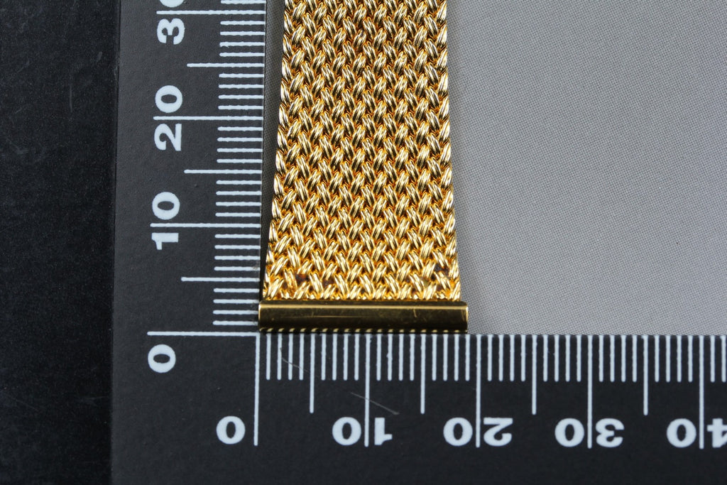 Near MINT OMEGA Milanese/Mesh Band 19mm Gold Plated Bracelet Men's Vintage