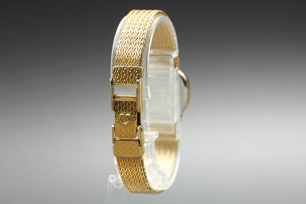 1984 OMEGA De Ville 19mm 591.0269 Quartz Gold Dial Women's Watch Vintage Exc+5