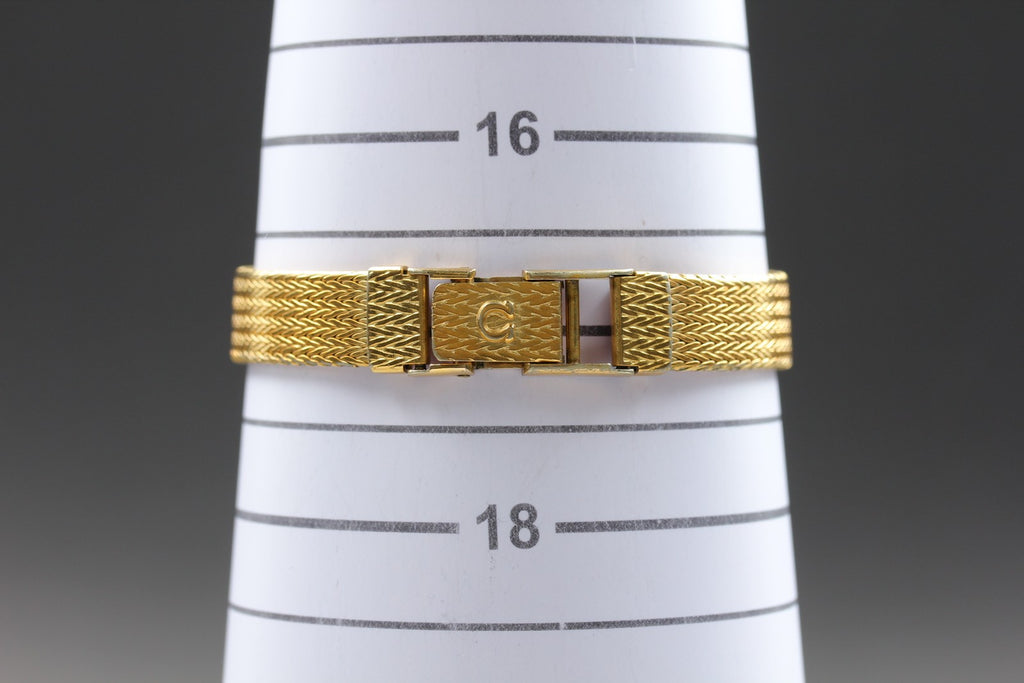 1984 OMEGA De Ville 19mm 591.0269 Quartz Gold Dial Women's Watch Vintage Exc+5