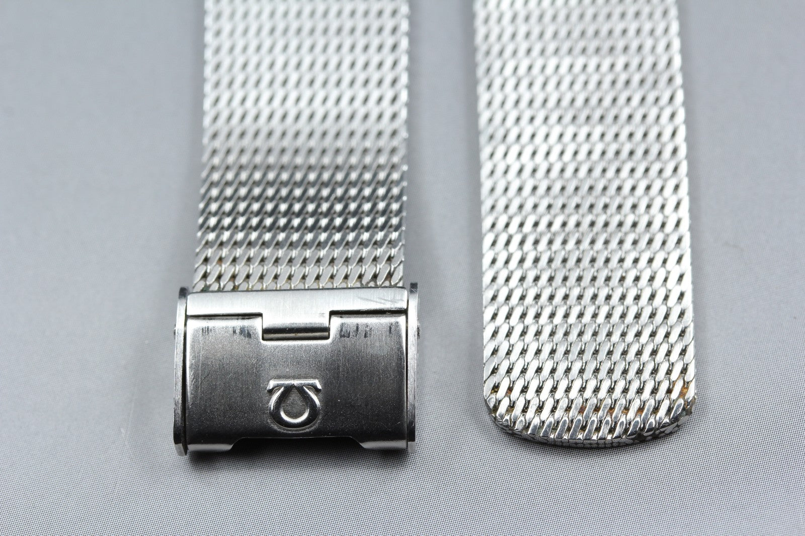 Near MINT OMEGA Milanese/Mesh Band 18mm 2038 Stainless Steel Silver Men Vintage