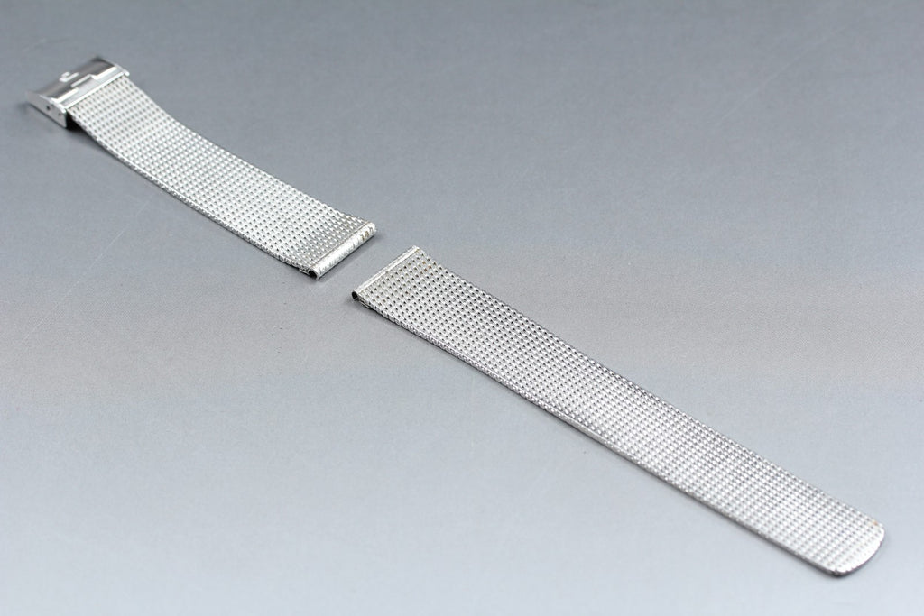 Near MINT OMEGA Milanese/Mesh Band 18mm 2038 Stainless Steel Silver Men Vintage