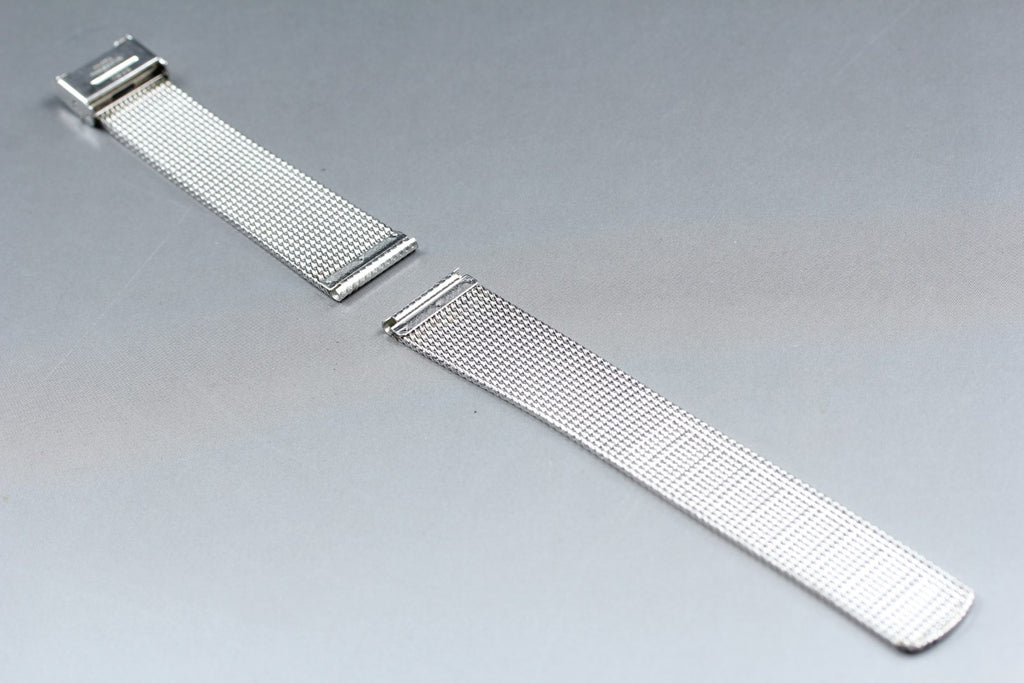 Near MINT OMEGA Milanese/Mesh Band 18mm 2038 Stainless Steel Silver Men Vintage