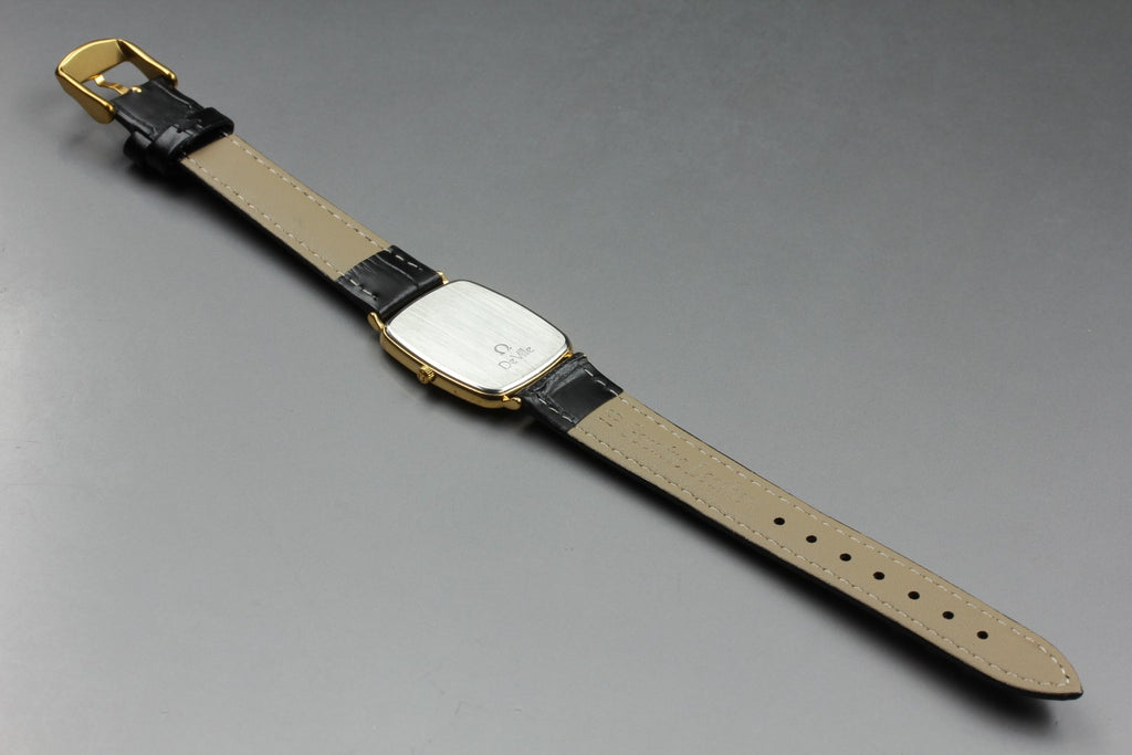 1988 OMEGA De Ville 26mm 195.0076.2 Quartz Gold Dial Men's Watch Vintage Exc+5