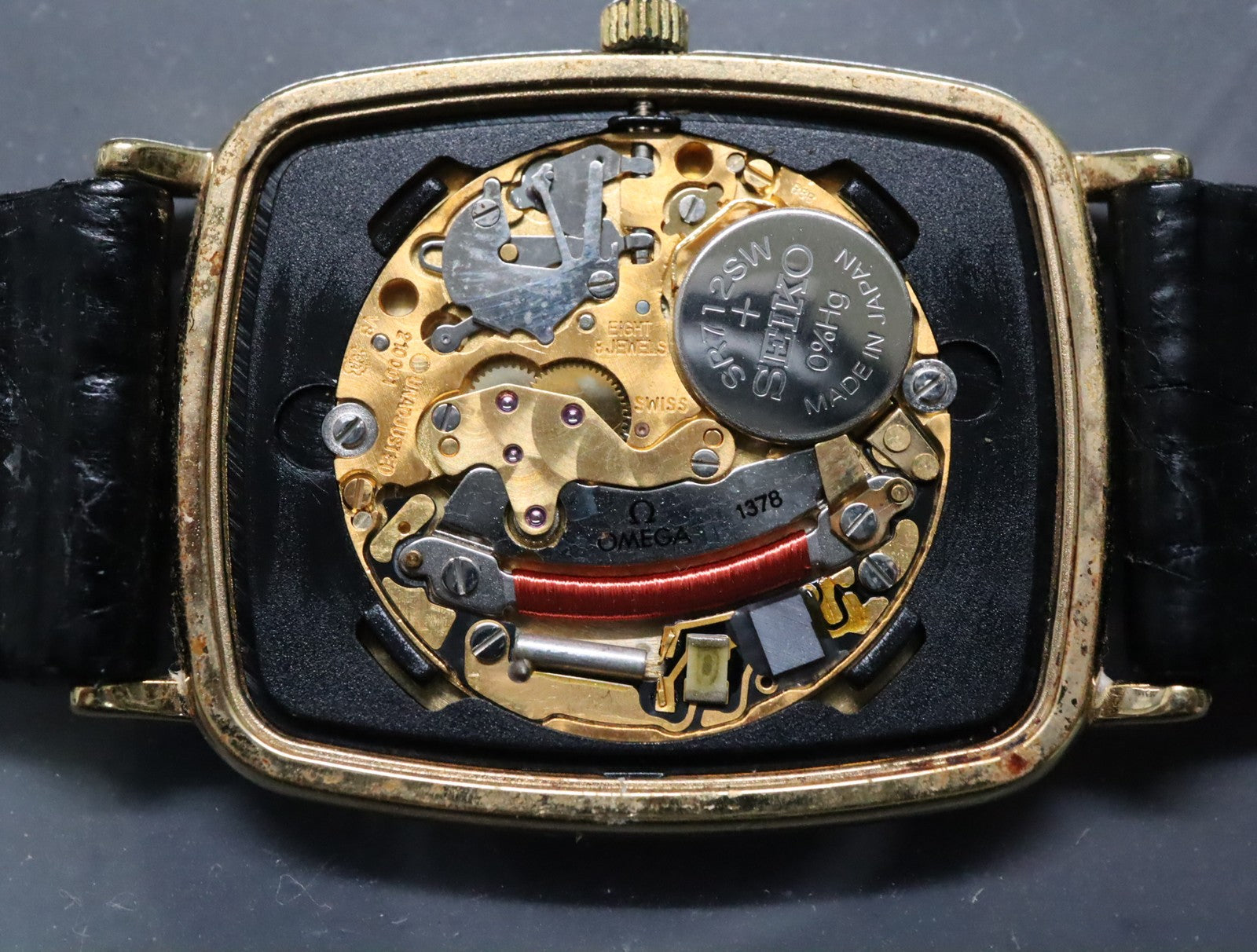 1988 OMEGA De Ville 26mm 195.0076.2 Quartz Gold Dial Men's Watch Vintage Exc+5