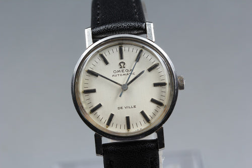 Near MINT OMEGA Seamaster De Ville 27mm Automatic White Dial Women's Vinrage