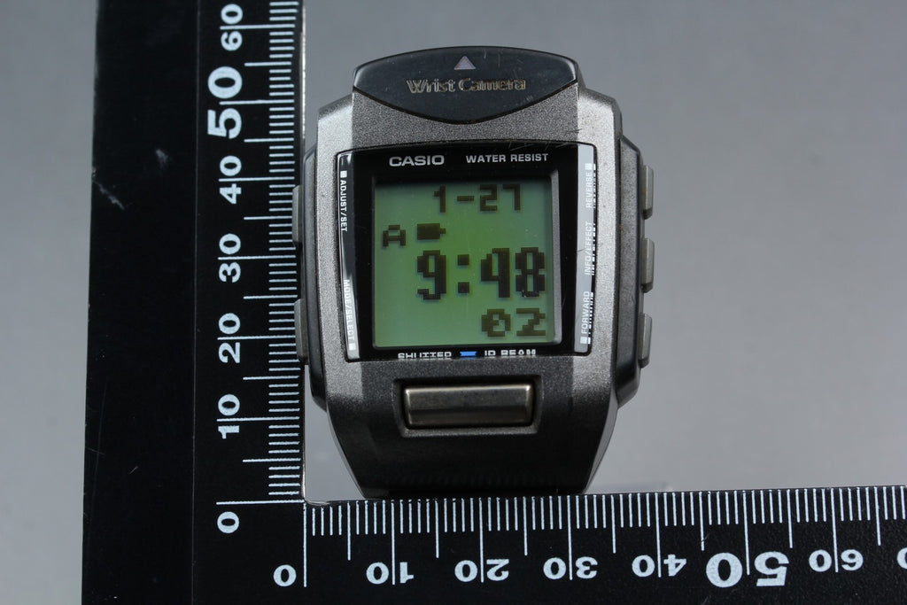 2000s Tested CASIO Wrist Camera WQV-1 39mm Quartz Black Gray Men's Vintage Exc+5