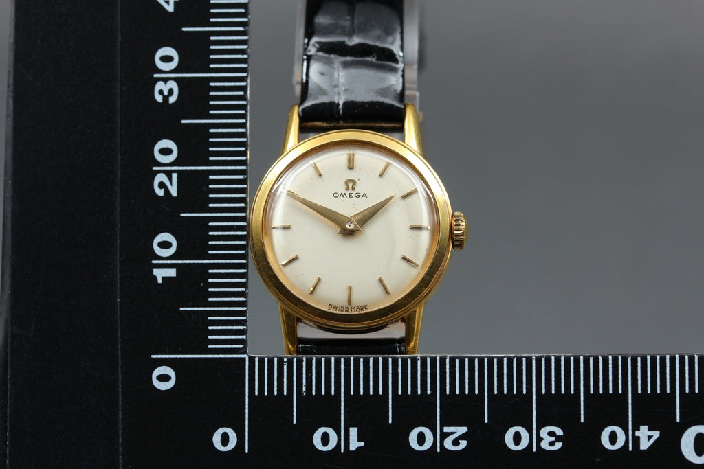 1959 OMEGA 2820-2 22mm Manual Wind Gold Plated White Dial Women's Vintage Exc+5