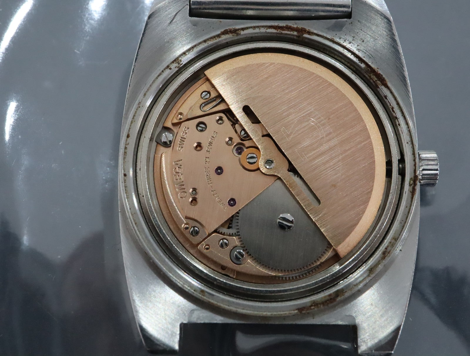 1974 Near MINT OMEGA Geneve 36mm 166.0190 Automatic Black Dial Men's Vintage