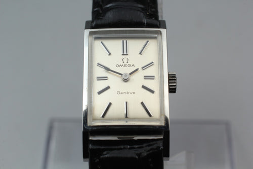 1970 MINT OMEGA Geneve 15mm 511.357 Manual Winding Silver Dial Women's Vintage