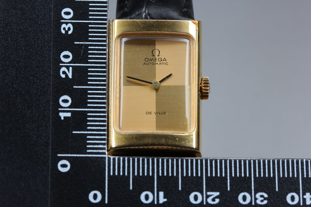 1972 Near MINT OMEGA De Ville 20mm 551.0066 Automatic Checkered Dial Women's