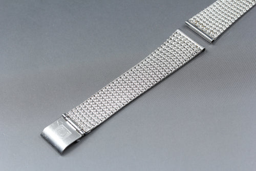 Near MINT OMEGA Milanese/Mesh Band 18mm Stainless Bracelet Silver Men's Vintage
