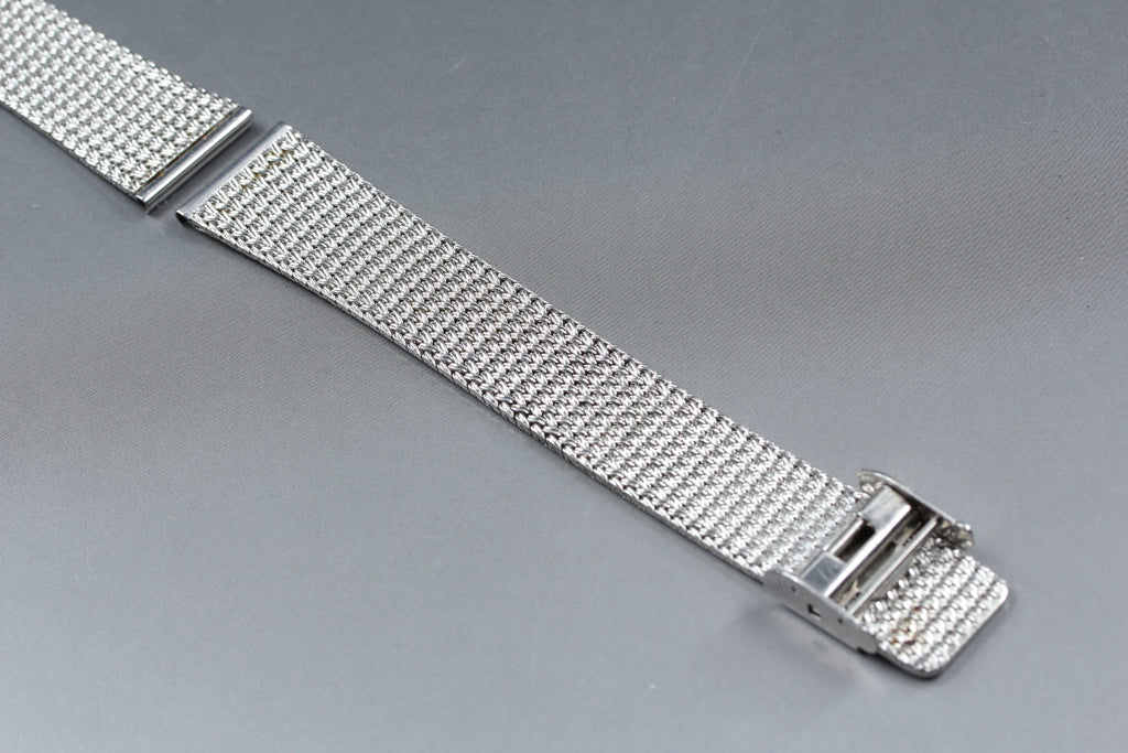 Near MINT OMEGA Milanese/Mesh Band 18mm Stainless Bracelet Silver Men's Vintage