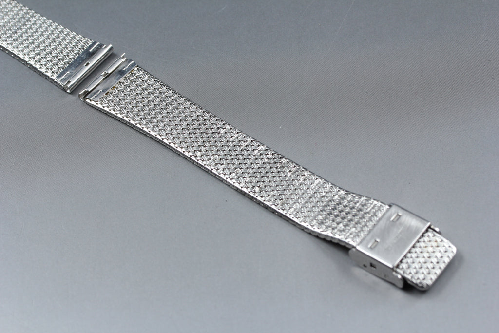 Near MINT OMEGA Milanese/Mesh Band 18mm Stainless Bracelet Silver Men's Vintage