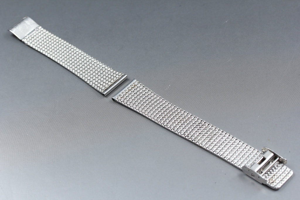 Near MINT OMEGA Milanese/Mesh Band 18mm Stainless Bracelet Silver Men's Vintage