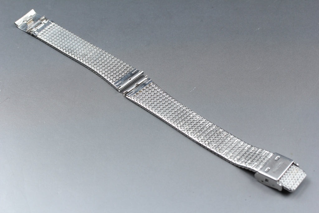 Near MINT OMEGA Milanese/Mesh Band 18mm Stainless Bracelet Silver Men's Vintage