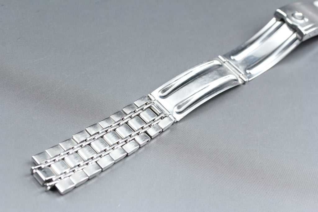 Near MINT OMEGA Bracelet FF041/2030 18mm Stainless Steel Silver Men's Vintage