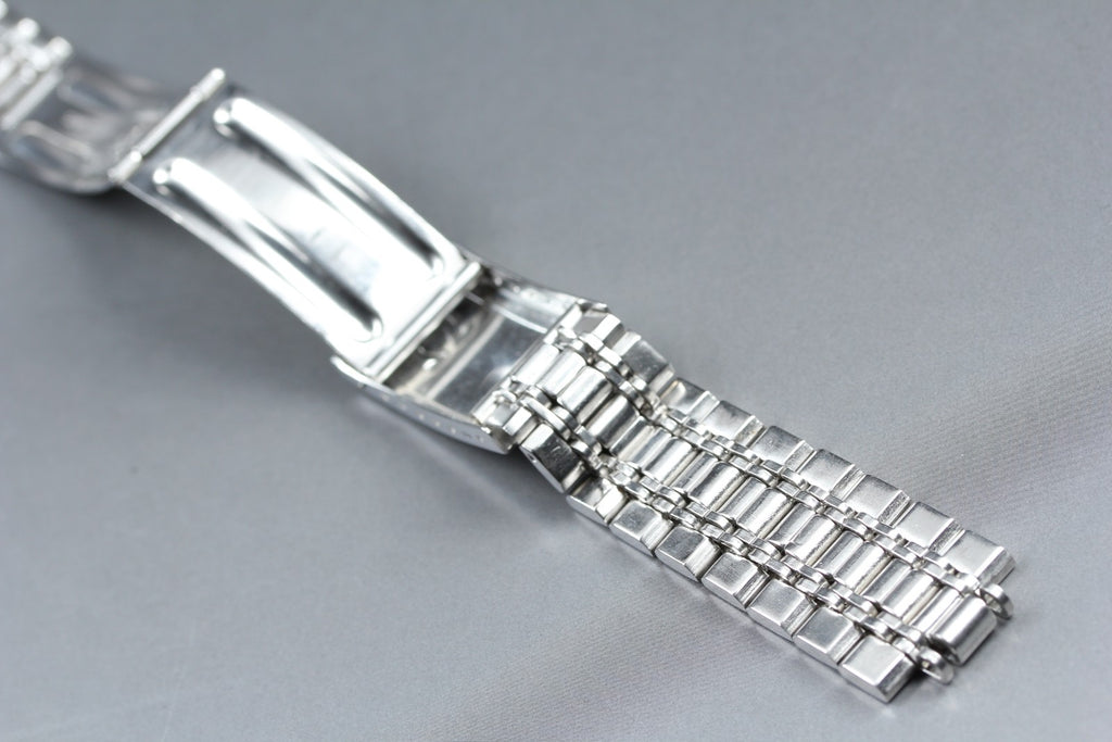 Near MINT OMEGA Bracelet FF041/2030 18mm Stainless Steel Silver Men's Vintage