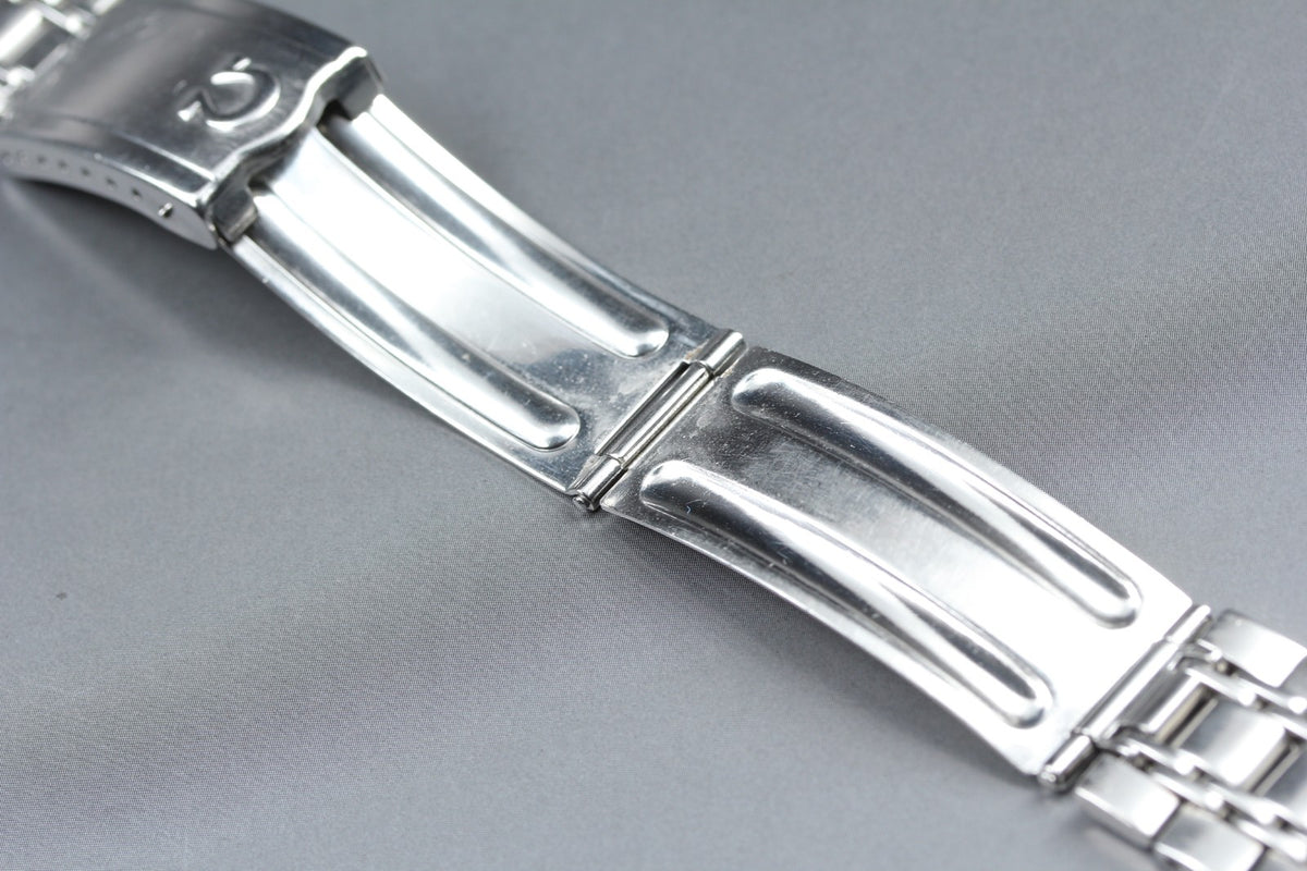 Near MINT OMEGA Bracelet FF041/2030 18mm Stainless Steel Silver Men's Vintage